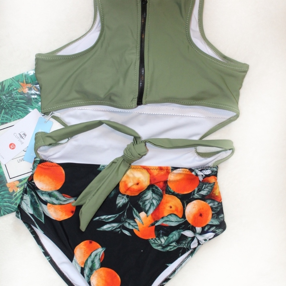 HP 💕 NWT Green and Orange Cupshe One Piece Suit - Picture 4 of 7